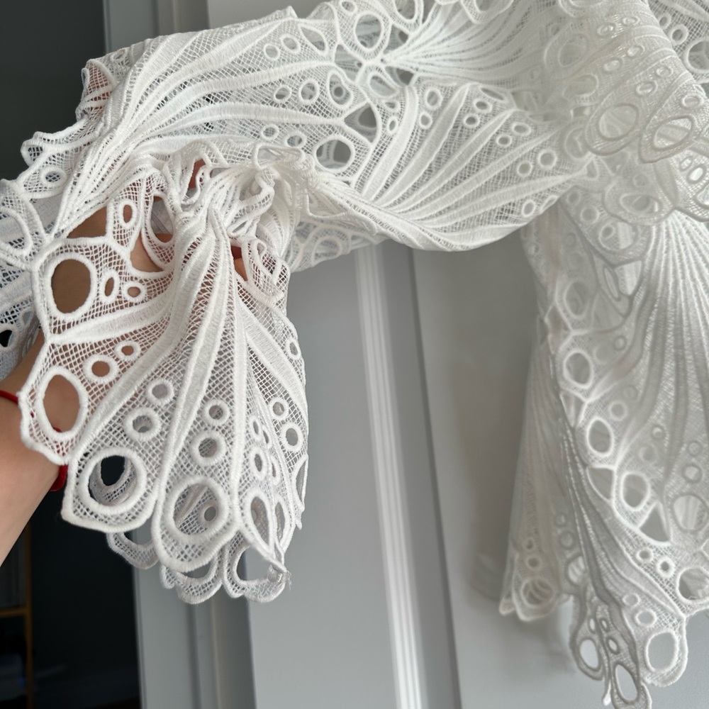 Crochet sheer top with many fabulous details Size XL